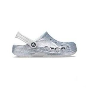 CROCS Kids Sparkly Clogs - Silver
